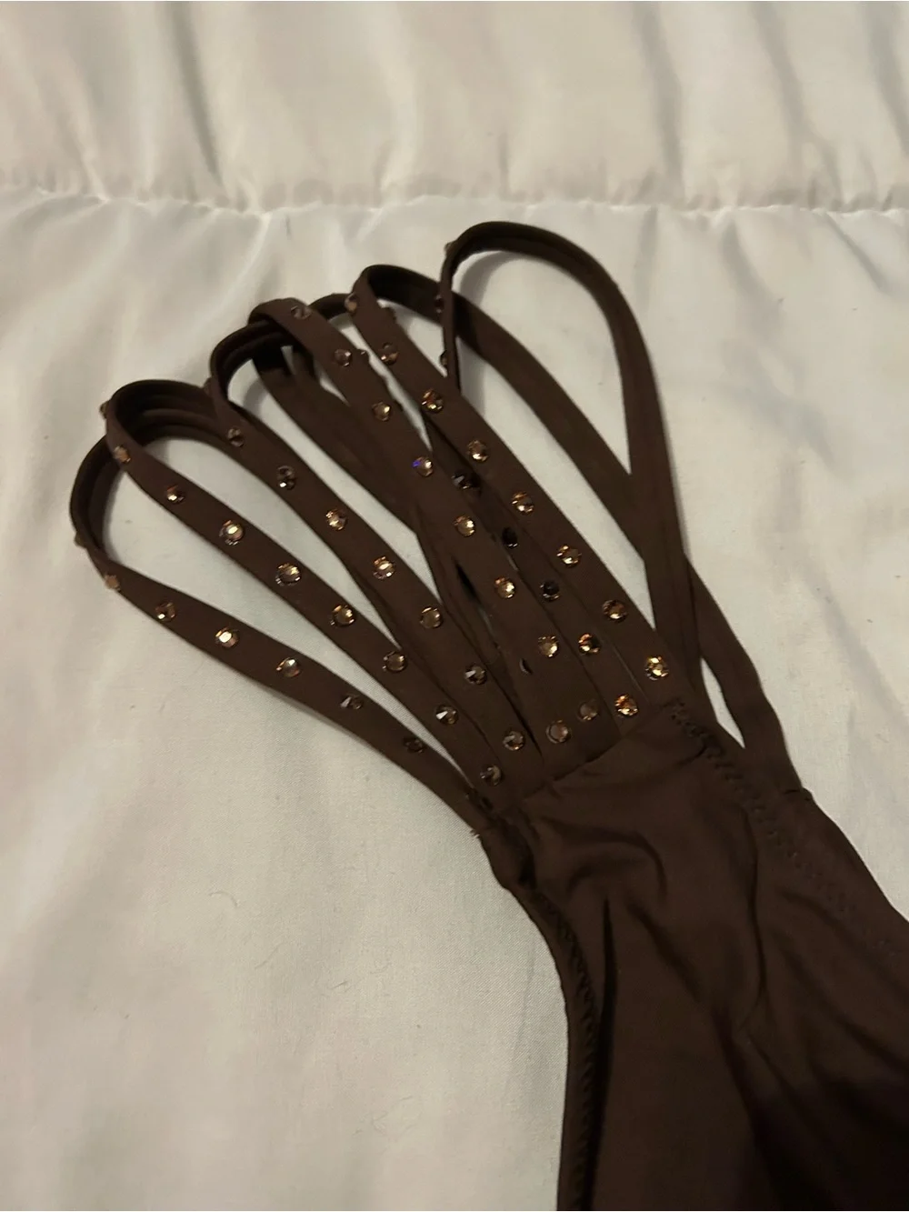 Skims strappy rhinestones bikini bottom coco color xl hard to find